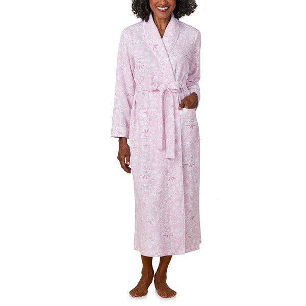 Pink Roses Wrap Robe - Aria Sleepwear