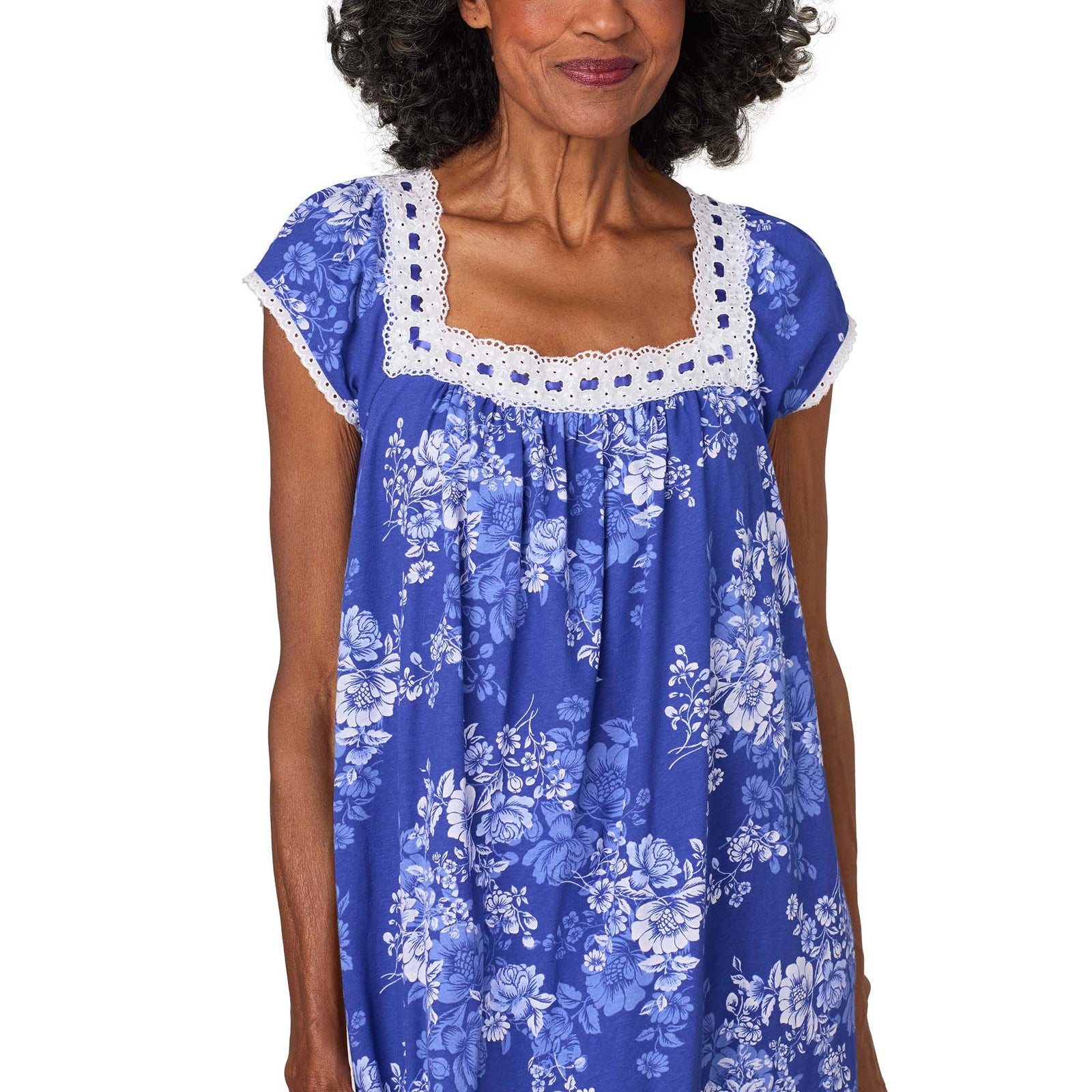 A lady wearing Midnight Blooms Cotton Jersey Ballet Gown