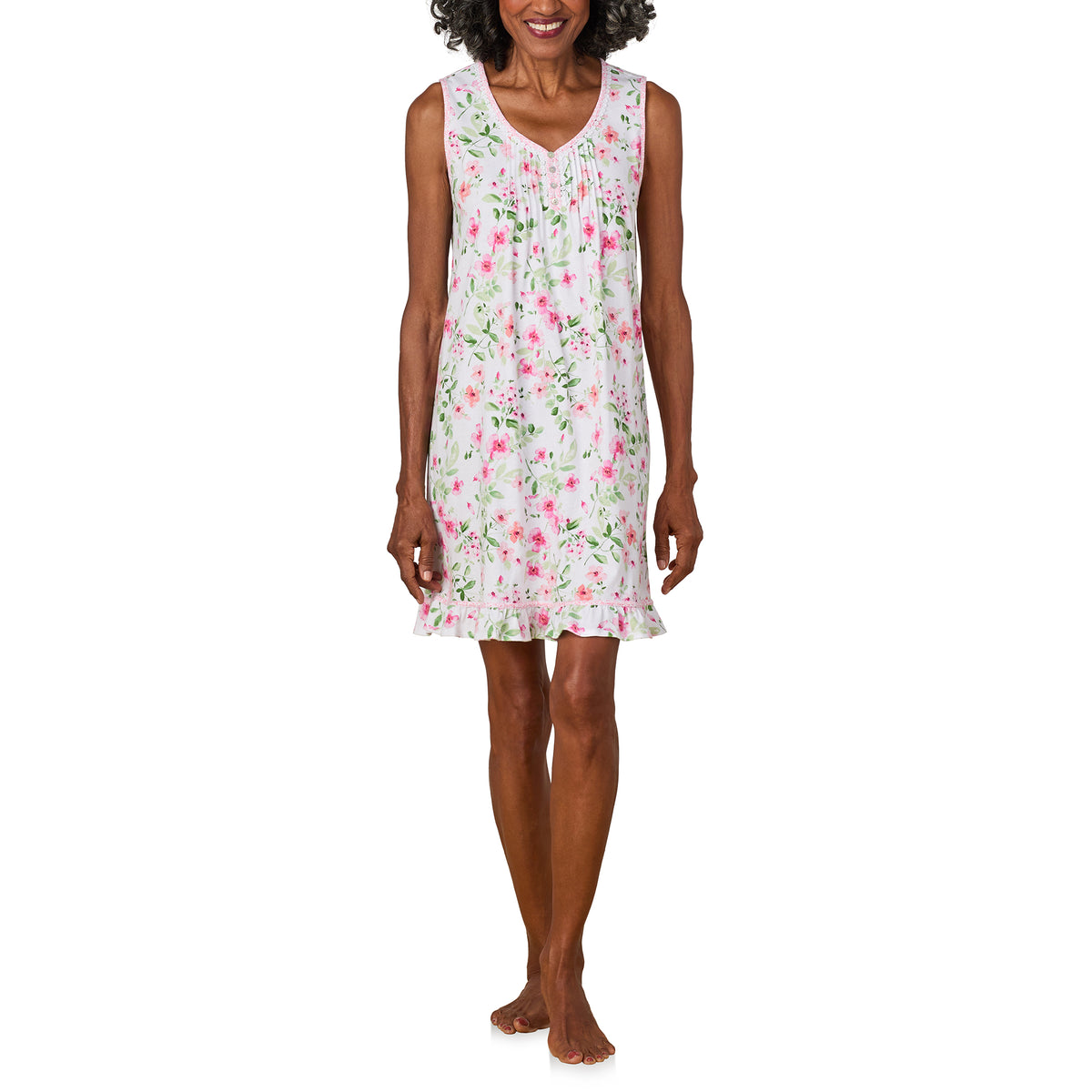 A lady wearing Spring Garden Cotton Jersey Travel Set