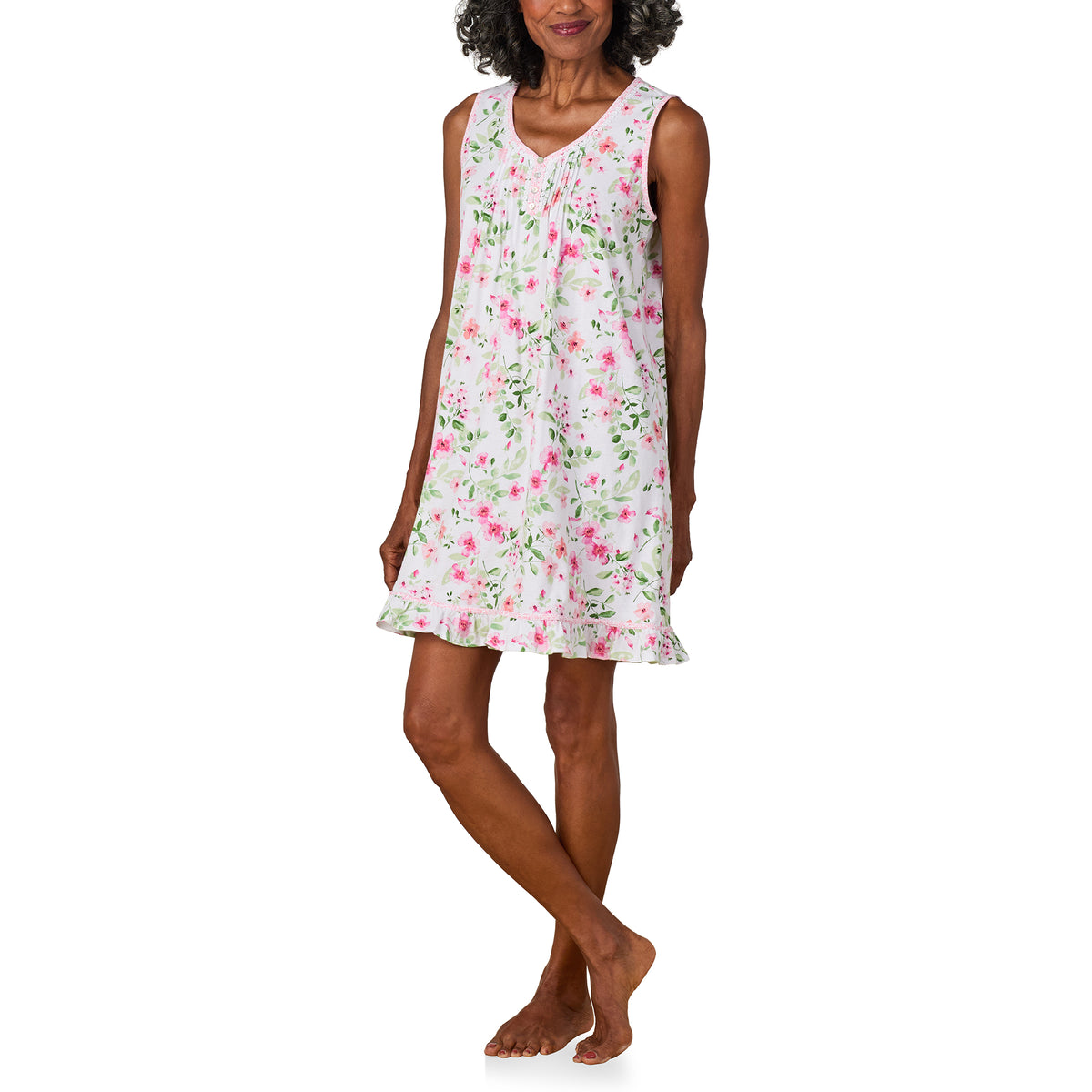 A lady wearing Spring Garden Cotton Jersey Travel Set