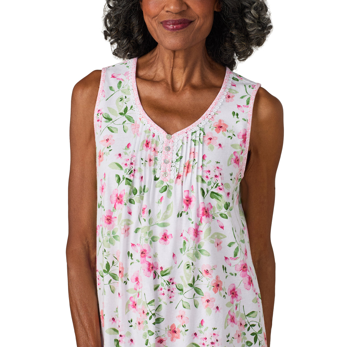 A lady wearing Spring Garden Cotton Jersey Travel Set